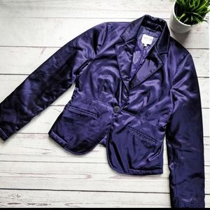 ARMANI COLLEZIONI Padded Purple Nylon Blazer 8